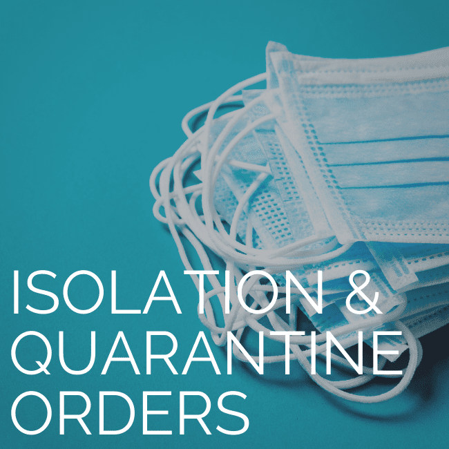 Patient Health Info: Isolation & Quarantine Orders to Patients